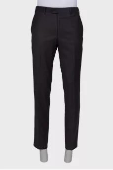 Men's classic dark brown trousers