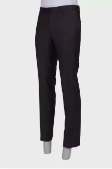Men's classic dark brown trousers