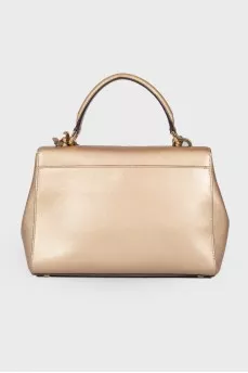 Golden leather bag