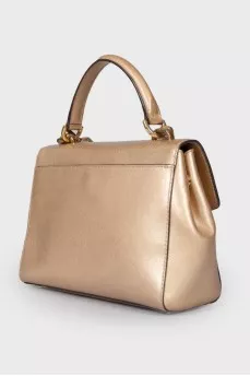 Golden leather bag
