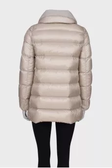 Cropped beige down jacket