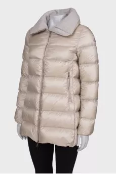 Cropped beige down jacket