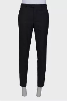 Wool classic trousers for men