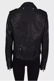 Zipped leather jacket