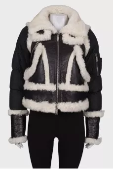 Combined sheepskin coat with fur