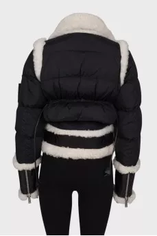Combined sheepskin coat with fur