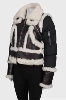 Combined sheepskin coat with fur