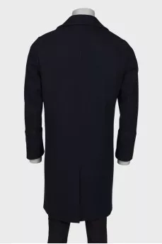 Men's blue double-breasted coat