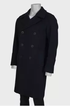 Men's blue double-breasted coat