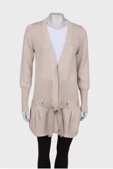 Beige cardigan with belt