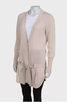 Beige cardigan with belt