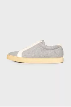 Men's gray textile sneakers