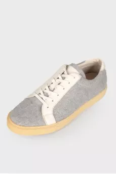 Men's gray textile sneakers