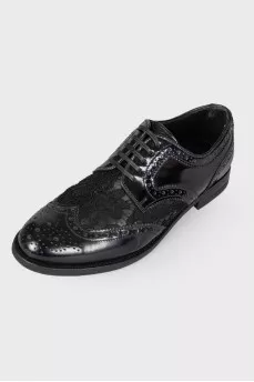 Leather brogues with lace insert