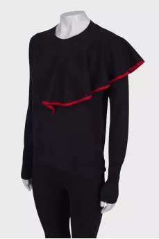 Navy blue ruffle jumper