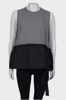 Sleeveless combo hoodie