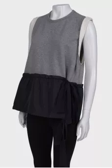 Sleeveless combo hoodie
