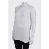 Sweater with open back and rhinestones