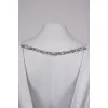 Sweater with open back and rhinestones