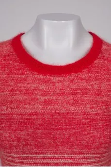 Striped long wool sweater