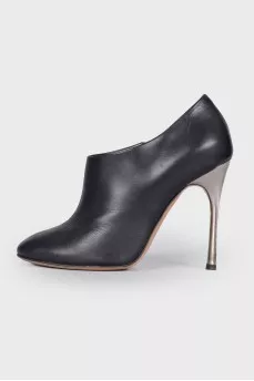 Silver heel ankle boots