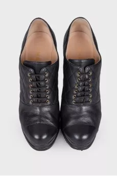 Quilted leather ankle boots