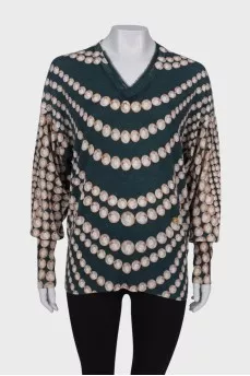 Printed cashmere longsleeve