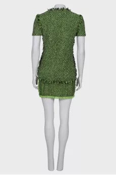 Tweed suit with fringes