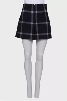 Navy check shorts