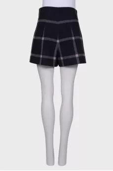 Navy check shorts
