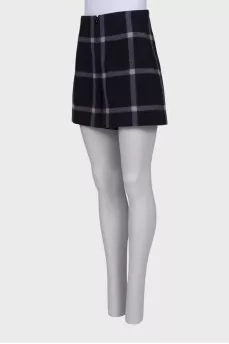 Navy check shorts