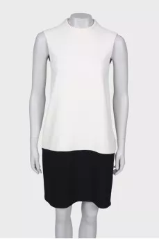 Black and white shift dress