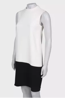 Black and white shift dress