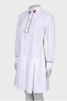 White dress with sequins at the collar