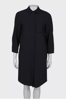 Wool shirt dress with pocket