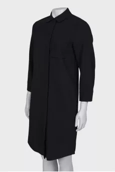 Wool shirt dress with pocket