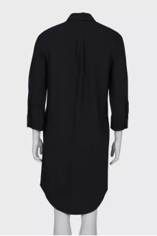 Wool shirt dress with pocket