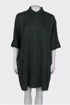 Dark green shirtdress
