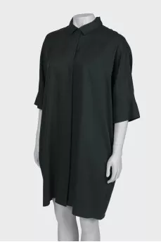 Dark green shirtdress