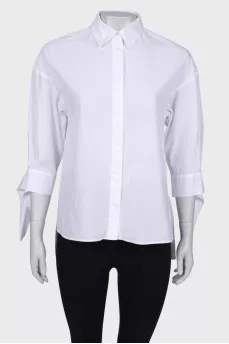 White shirt with tie cuffs