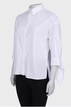 White shirt with tie cuffs