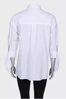 White shirt with tie cuffs