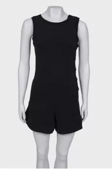 Button down wool romper
