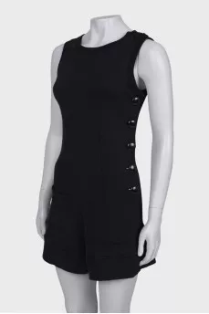 Button down wool romper