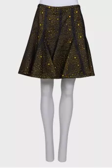 Pleated skirt with mesh