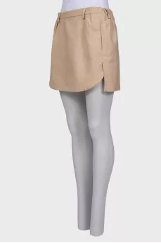 Beige skirt with elasticated waist
