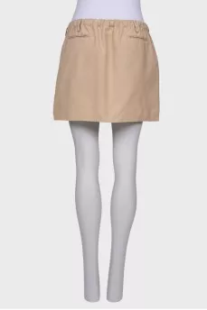Beige skirt with elasticated waist