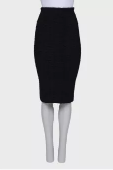 Tweed straight skirt
