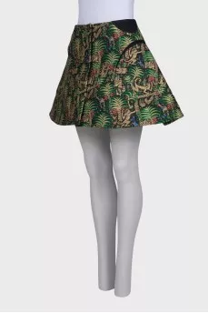 A-line embroidered skirt