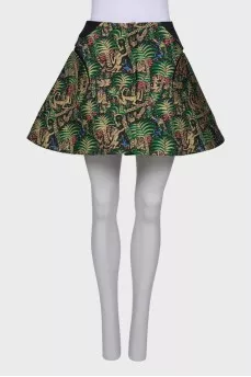 A-line embroidered skirt